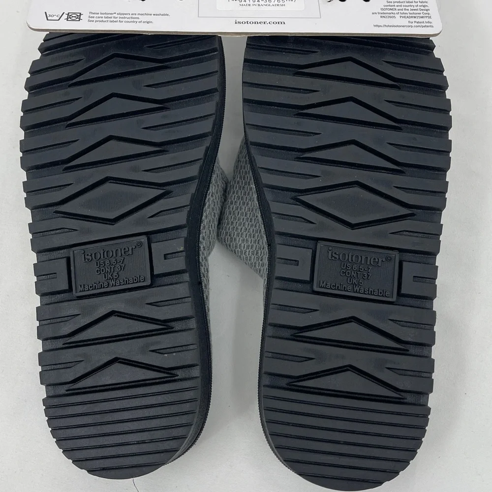 Isotoner Dark Gray Memory Foam Sandals WOMENS SIZE 6.5-7 NWT